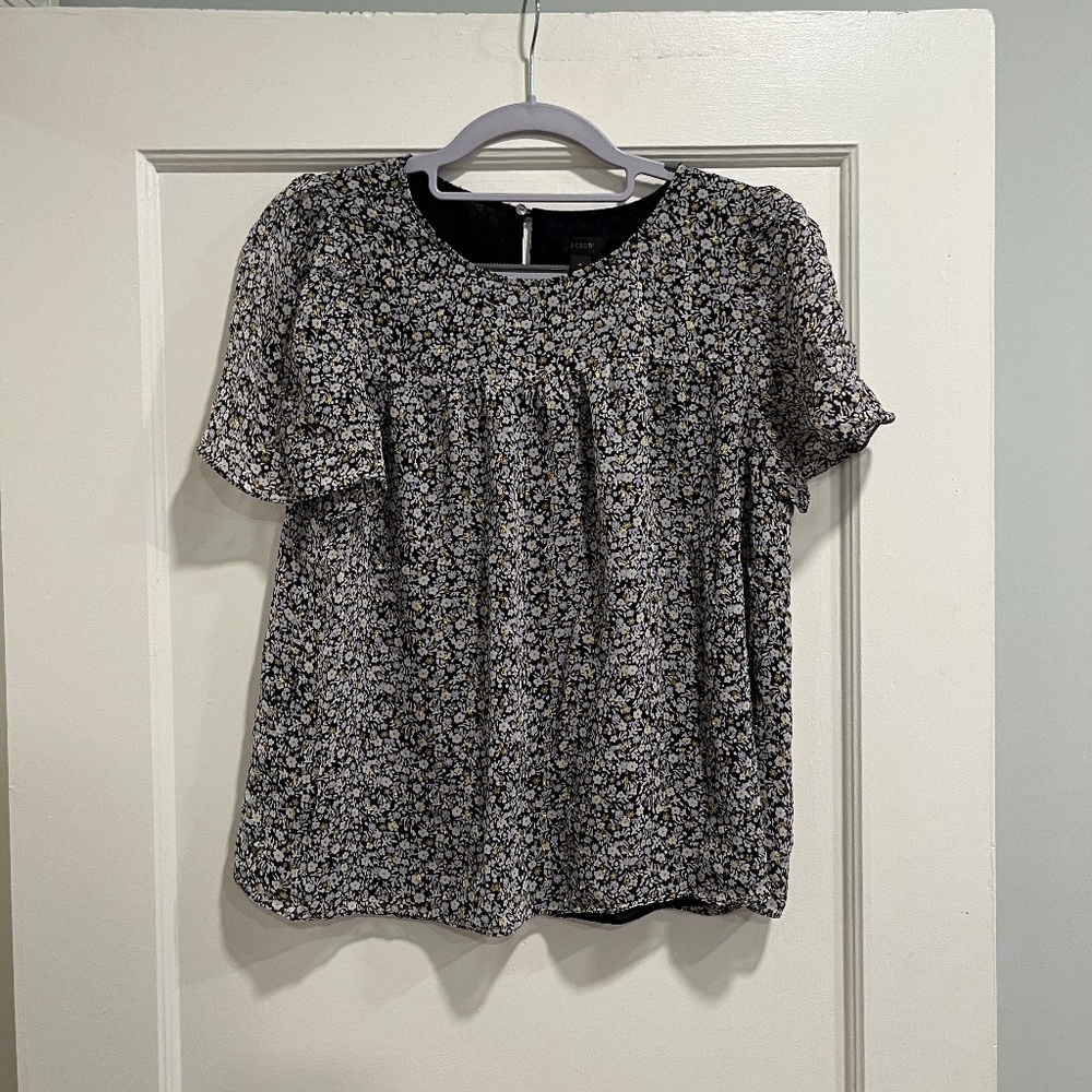 J crew floral blouse